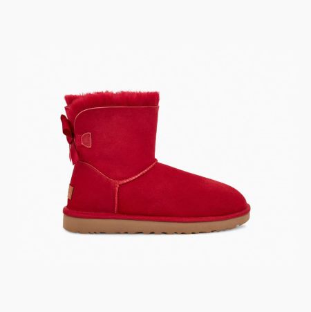 UGG Mini Bailey Bow II Red Boots for Women (XMRT76891)